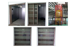 Thang máy tải hàng cửa sắt xếp